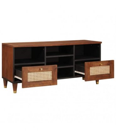 vidaXL TV Cabinet with Shelf Brown 100 x 33.5 x 46 cm Solid Mango Wood