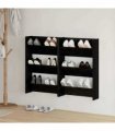 vidaXL Shoe Cabinet 2 pcs Black Oak 60 x 18 x 90 cm Engineered Wood