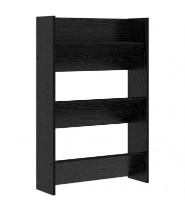 vidaXL Shoe Cabinet 2 pcs Black Oak 60 x 18 x 90 cm Engineered Wood