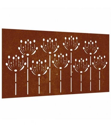 vidaXL Garden Wall Decoration 105x55 cm Corten Steel Flower Design