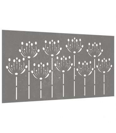 vidaXL Garden Wall Decoration 105x55 cm Corten Steel Flower Design