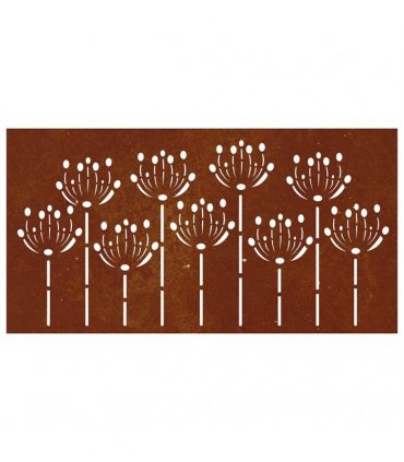 vidaXL Garden Wall Decoration 105x55 cm Corten Steel Flower Design