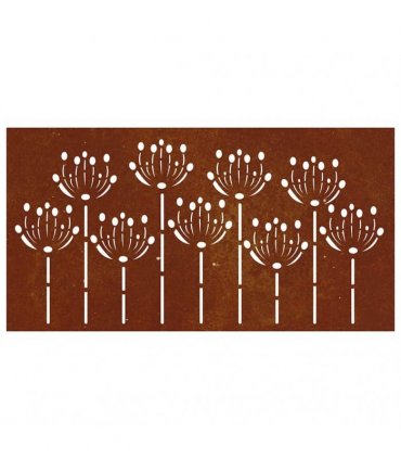 vidaXL Garden Wall Decoration 105x55 cm Corten Steel Flower Design