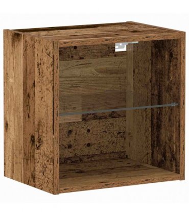 vidaXL Floating Shelf with LED Light Brown 40 x 28.5 x 40 cm