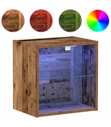 vidaXL Floating Shelf with LED Light Brown 40 x 28.5 x 40 cm