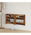 vidaXL Shoe Cabinet 2 pcs Old Wood 60 x 18 x 60 cm Engineered Wood