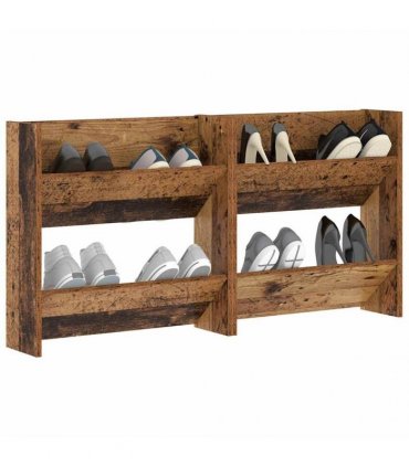vidaXL Shoe Cabinet 2 pcs Old Wood 60 x 18 x 60 cm Engineered Wood