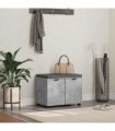vidaXL Hall Bench with Cushion with Door Concrete Grey 60 x 38 x 46 cm