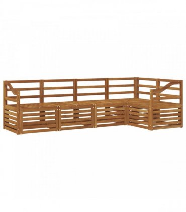 vidaXL Sectional Sofa Set 5 pcs Natural Solid Acacia Wood