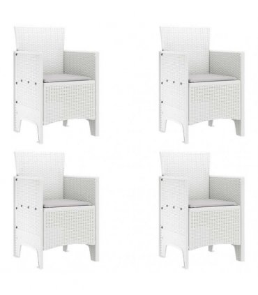 vidaXL Garden Chair 4 pcs White 53 x 49 x 85 cm Polypropylene