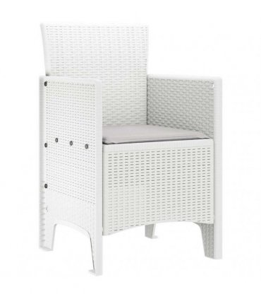 vidaXL Garden Chair 4 pcs White 53 x 49 x 85 cm Polypropylene