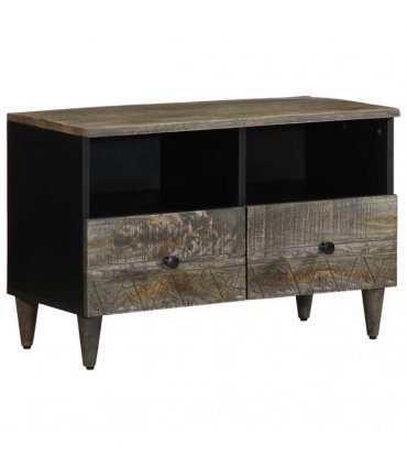 vidaXL TV Cabinet Light Grey 70x33.5x46 cm Solid Wood Mango