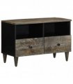 vidaXL TV Cabinet Light Grey 70x33.5x46 cm Solid Wood Mango