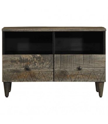 vidaXL TV Cabinet Light Grey 70x33.5x46 cm Solid Wood Mango