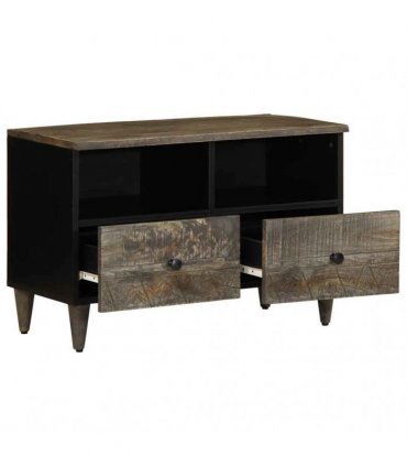 vidaXL TV Cabinet Light Grey 70x33.5x46 cm Solid Wood Mango