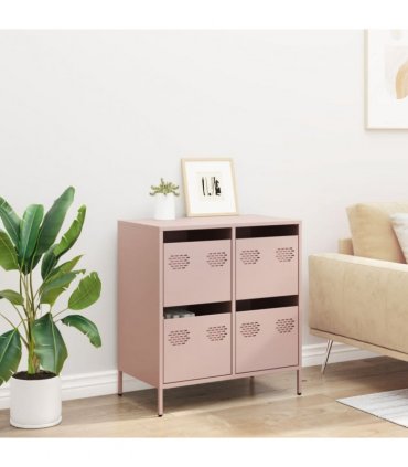 vidaXL Sideboard Pink 68x39x73.5 cm Cold-rolled Steel