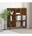 vidaXL Book Cabinet Smoke Oak 99.5 x 30 x 108.5 cm Engineered Wood