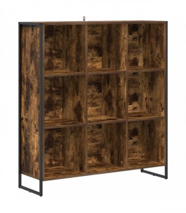 vidaXL Book Cabinet Smoke Oak 99.5 x 30 x 108.5 cm Engineered Wood