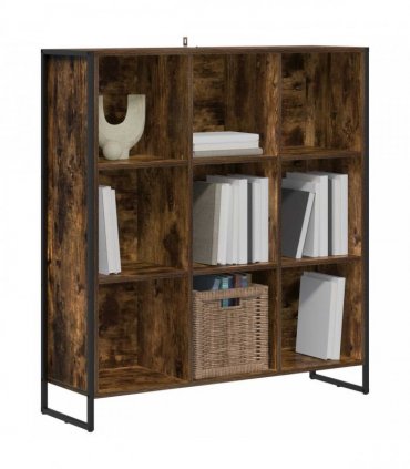vidaXL Book Cabinet Smoke Oak 99.5 x 30 x 108.5 cm Engineered Wood