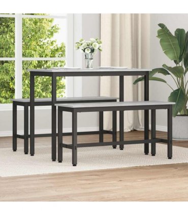vidaXL Dining Bench 2 pcs Grey Sonoma 100 x 32.5 x 48.5 cm