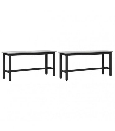 vidaXL Dining Bench 2 pcs Grey Sonoma 100 x 32.5 x 48.5 cm