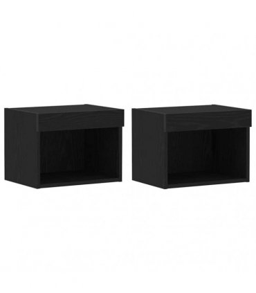 vidaXL TV Cabinet Set 2 pcs Black Oak 40 x 30 x 30 cm Engineered Wood