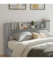 vidaXL Headboard Cabinet with LED Grey Sonoma 180 x 16.5 x 103.5 cm