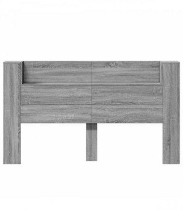 vidaXL Headboard Cabinet with LED Grey Sonoma 180 x 16.5 x 103.5 cm