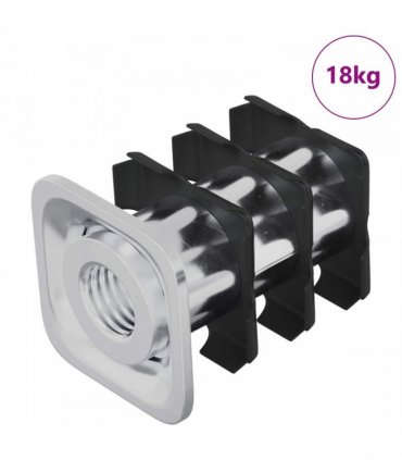 vidaXL Threaded Tube Insert 1818 pcs Black and Silver Galvanised Steel