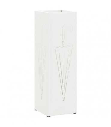 vidaXL Rain Umbrella Stand White 15.5 x 15.5 x 49 cm Steel