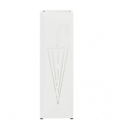 vidaXL Rain Umbrella Stand White 15.5 x 15.5 x 49 cm Steel