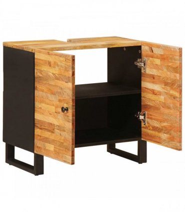 vidaXL Bathroom Sink Cabinet Natural 62 x 33 x 58 cm Solid Mango Wood
