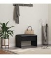vidaXL Hall Bench with Cushion Black Oak 63 x 38 x 40 cm