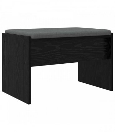 vidaXL Hall Bench with Cushion Black Oak 63 x 38 x 40 cm