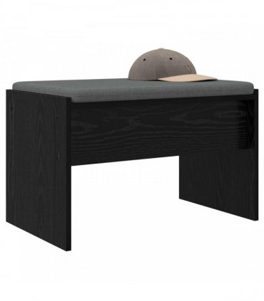 vidaXL Hall Bench with Cushion Black Oak 63 x 38 x 40 cm