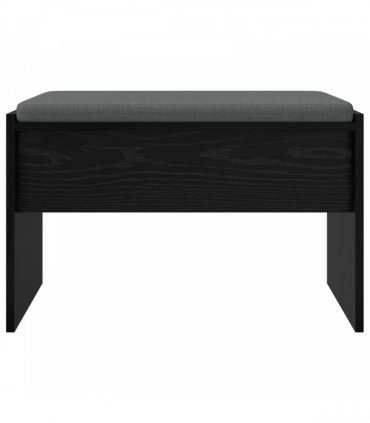 vidaXL Hall Bench with Cushion Black Oak 63 x 38 x 40 cm