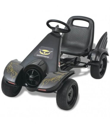 vidaXL Pedal Go Kart with Adjustable Seat Black