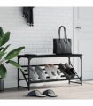 vidaXL Shoe Rack Black 90x30x45 cm Engineered Wood