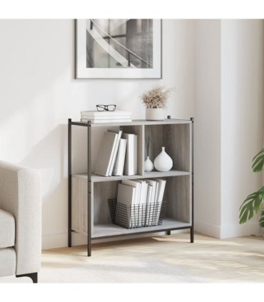 vidaXL Bookcase Grey Sonoma 72x28x77.5 cm Engineered Wood