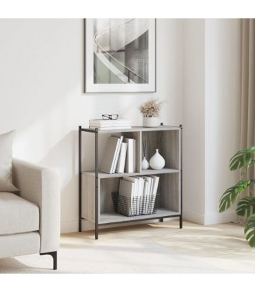 vidaXL Bookcase Grey Sonoma 72x28x77.5 cm Engineered Wood