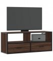 vidaXL TV Cabinet Brown Oak 100x31x39.5 cm Engineered Wood and Metal