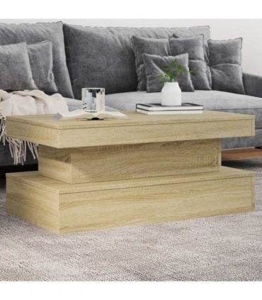 vidaXL Coffee Table with LED Lights Sonoma Oak 90x50x40 cm