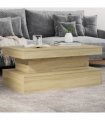 vidaXL Coffee Table with LED Lights Sonoma Oak 90x50x40 cm