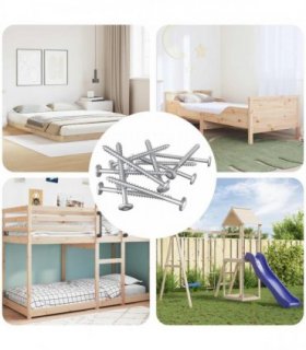 vidaXL Wood Screws 1900 pcs Silver Steel