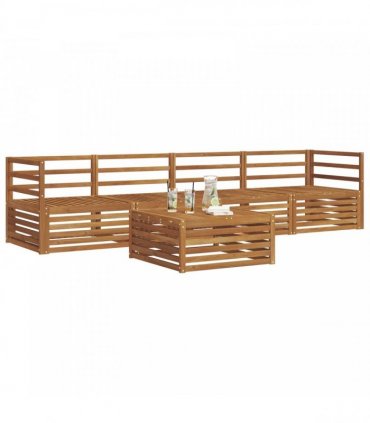 vidaXL Outdoor Sofa Set 5 pcs Natural Solid Acacia Wood
