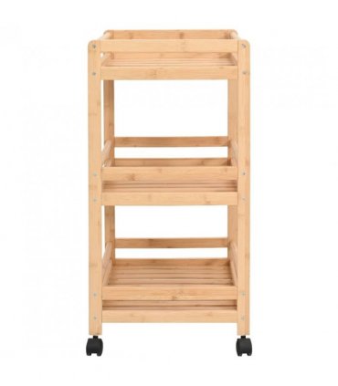 vidaXL Kitchen Trolley with Wheels Natural 46 x 38 x 76 cm Bamboo
