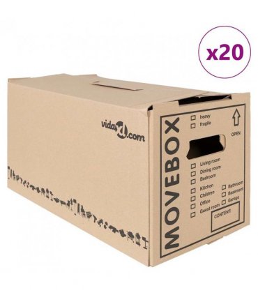 vidaXL Moving Box 20 pcs Natural 59 x 31.5 x 31.5 cm Cardboard
