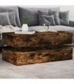 vidaXL Coffee Table with LED Lights Smoked Oak 90x50x40 cm