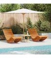 vidaXL Lounger 2-person 2 pcs Brown 154 x 60 x 74 cm Solid Acacia Wood