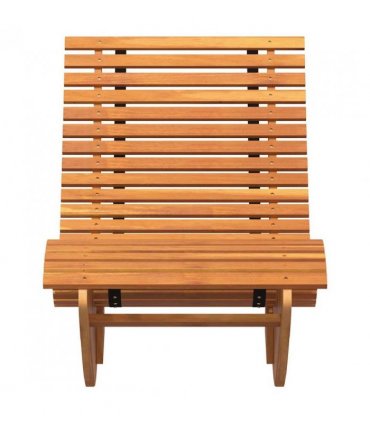 vidaXL Lounger 2-person 2 pcs Brown 154 x 60 x 74 cm Solid Acacia Wood